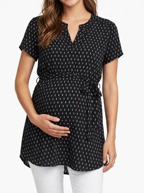 full moon segura short sleeve tie waist maternity size xs